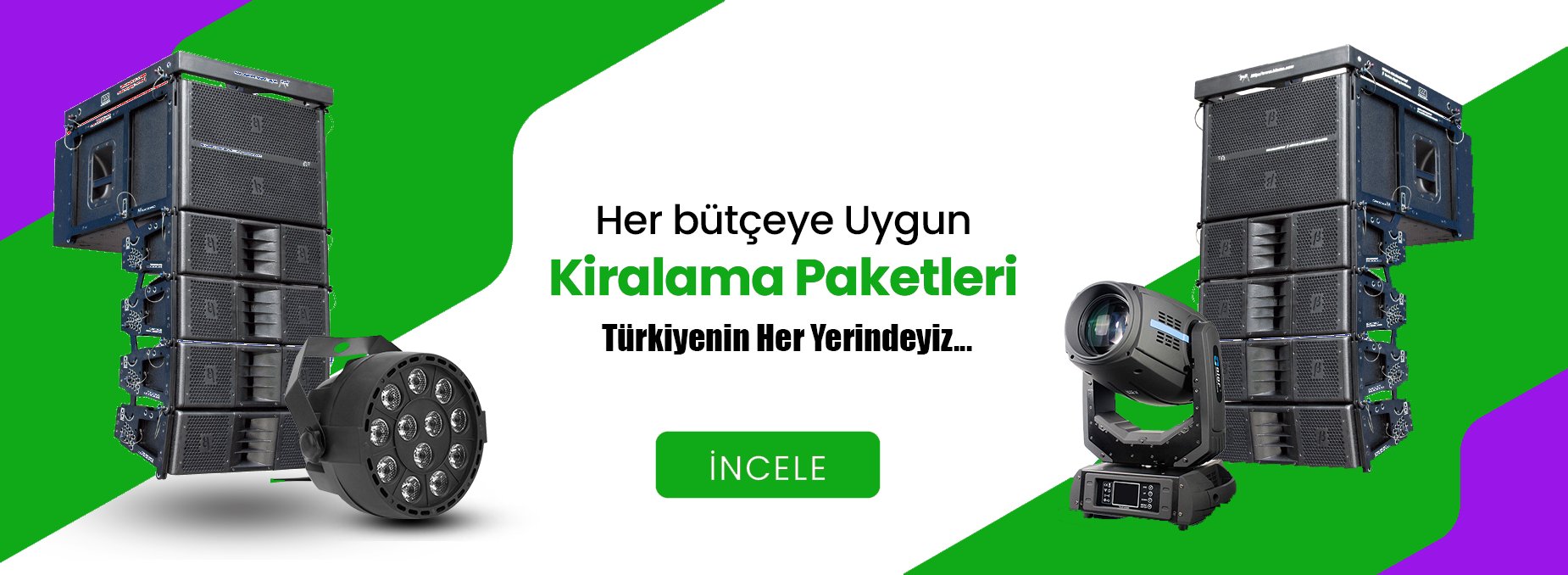 Günlük kiralık ses sistemi kiralama 449 TL den başlayan fiyatlarla..